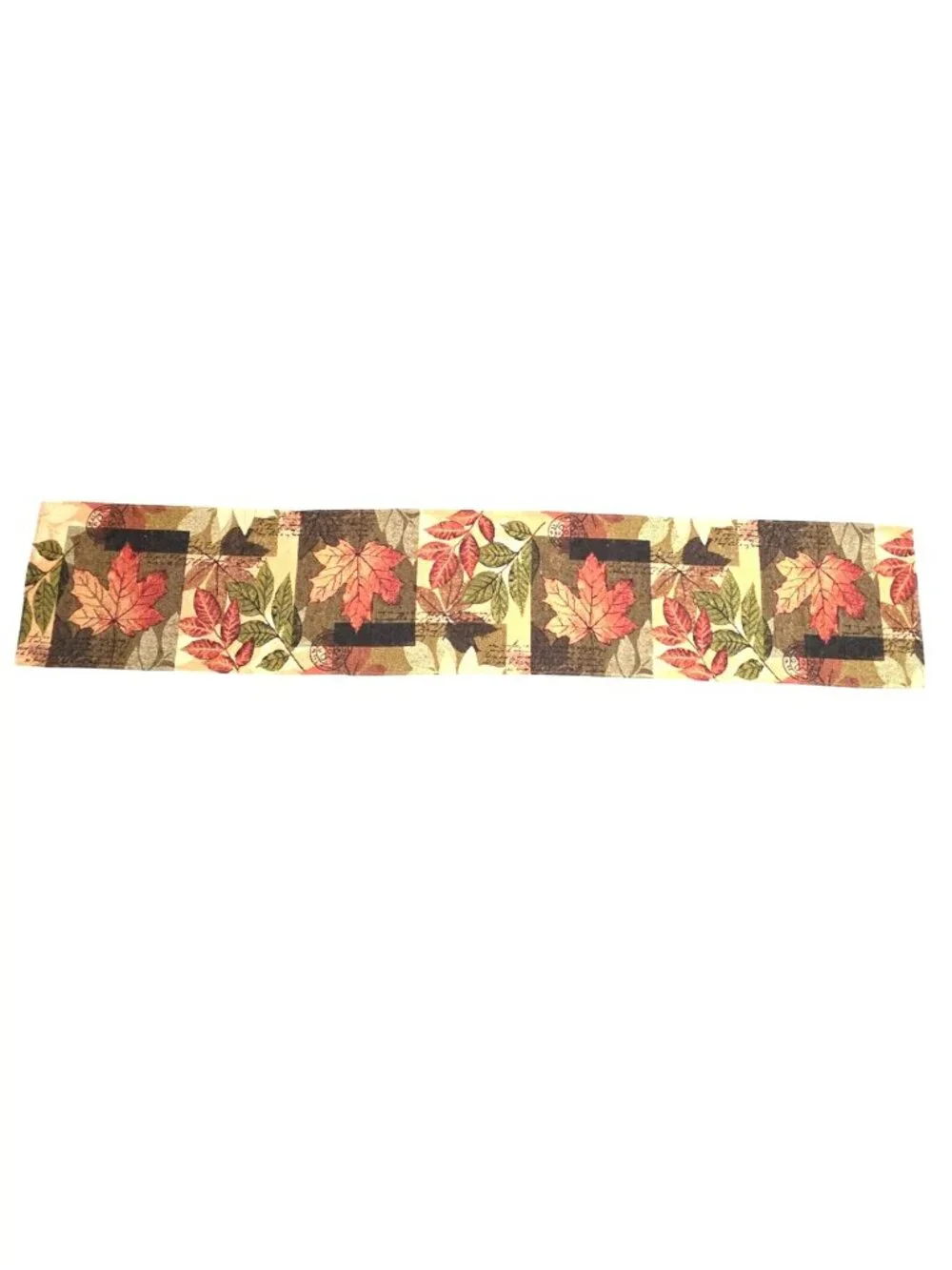Woven Table Runner Fall Leaves Autumn Tapestry Thanksgiving Table Linen
